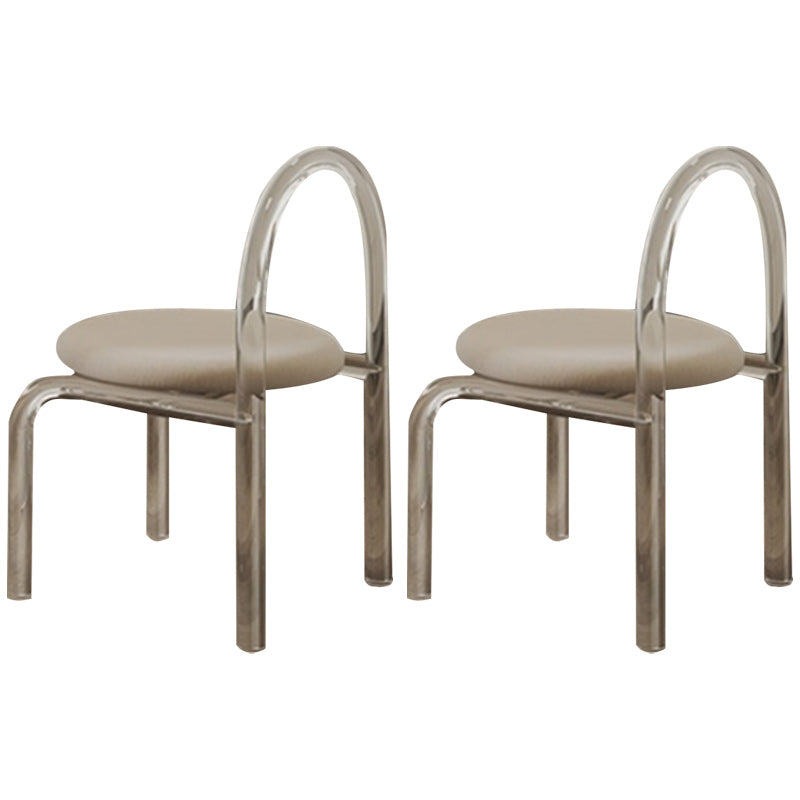Solid Wood Top Dining Set 1/2/3/4/5 Pcs Kitchen Table and Chairs with Acrylic Frame 2 White Chairs Clearhalo 'Dining Room Sets' 'Dining Tables & Seating' 'dining_room_set' 'furn' 'furn_dining_room_set' 'Furniture' 'Kitchen & Dining Furniture' 5691834