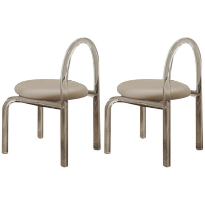Solid Wood Top Dining Set 1/2/3/4/5 Pcs Kitchen Table and Chairs with Acrylic Frame 2 White Chairs Clearhalo 'Dining Room Sets' 'Dining Tables & Seating' 'dining_room_set' 'furn' 'furn_dining_room_set' 'Furniture' 'Kitchen & Dining Furniture' 5691834