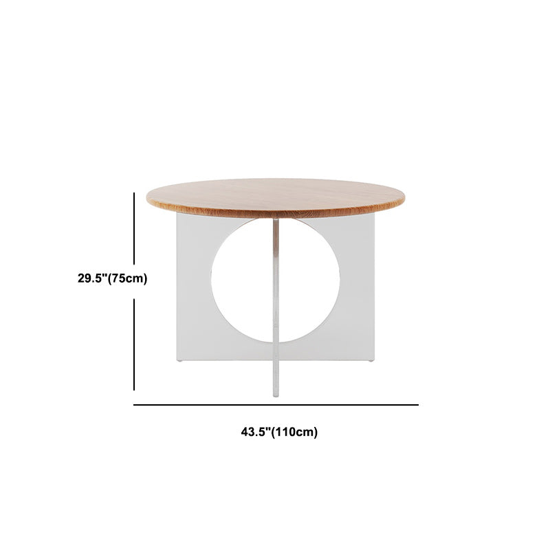 Solid Wood Top Dining Set 1/2/3/4/5 Pcs Kitchen Table and Chairs with Acrylic Frame Clearhalo 'Dining Room Sets' 'Dining Tables & Seating' 'dining_room_set' 'furn' 'furn_dining_room_set' 'Furniture' 'Kitchen & Dining Furniture' 5691846