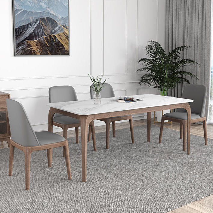 Juego de comedor moderno con tapa de piedra sinterizada, juego de mesa de comedor rectangular de 1/2/5 piezas