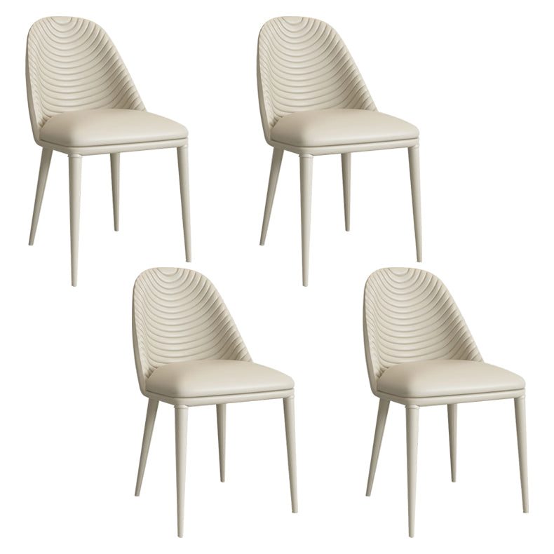 Contemporary Round Turntable Faux Leather Dining Set Stone 1/4/7 Pieces Dining Furniture 4 White Chairs Clearhalo 'Dining Room Sets' 'Dining Tables & Seating' 'dining_room_set' 'furn' 'furn_dining_room_set' 'Furniture' 'Kitchen & Dining Furniture' 5691867