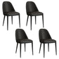 Contemporary Round Turntable Faux Leather Dining Set Stone 1/4/7 Pieces Dining Furniture 4 Black Chairs Clearhalo 'Dining Room Sets' 'Dining Tables & Seating' 'dining_room_set' 'furn' 'furn_dining_room_set' 'Furniture' 'Kitchen & Dining Furniture' 5691871