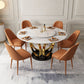 Contemporary Round Turntable Faux Leather Dining Set Stone 1/4/7 Pieces Dining Furniture Clearhalo 'Dining Room Sets' 'Dining Tables & Seating' 'dining_room_set' 'furn' 'furn_dining_room_set' 'Furniture' 'Kitchen & Dining Furniture' 5691877