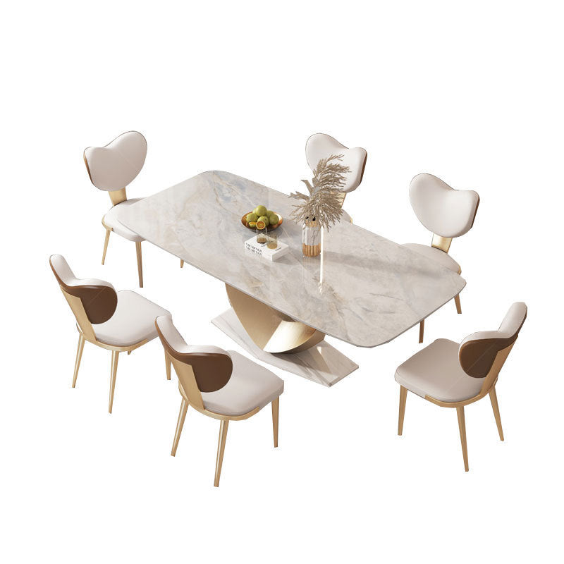 Sintered Stone Top Luxurious Dining Set Rectangle 1/2/4/5/7/9 Pieces Dining Room Table Set