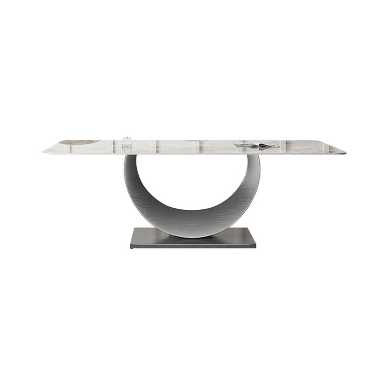 Modern Style Sintered Stone Rectangle Table Set 1/4/5/7 Pieces Dining Set Gold 79"L x 35"W Clearhalo 'Dining Room Sets' 'Dining Tables & Seating' 'dining_room_set' 'furn' 'furn_dining_room_set' 'Furniture' 'Kitchen & Dining Furniture' 5691932