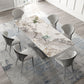 Modern Style Sintered Stone Rectangle Table Set 1/4/5/7 Pieces Dining Set 7 Pieces: Table, 6 Chairs Clearhalo 'Dining Room Sets' 'Dining Tables & Seating' 'dining_room_set' 'furn' 'furn_dining_room_set' 'Furniture' 'Kitchen & Dining Furniture' 5691935