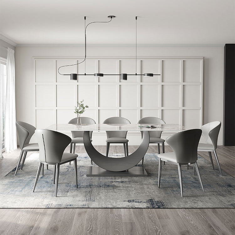Modern Style Sintered Stone Rectangle Table Set 1/4/5/7 Pieces Dining Set Clearhalo 'Dining Room Sets' 'Dining Tables & Seating' 'dining_room_set' 'furn' 'furn_dining_room_set' 'Furniture' 'Kitchen & Dining Furniture' 5691936