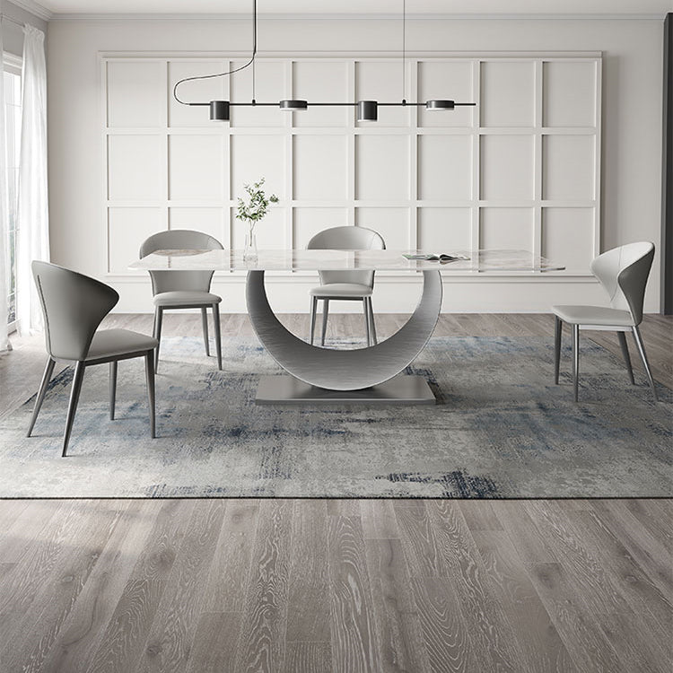 Modern Style Sintered Stone Rectangle Table Set 1/4/5/7 Pieces Dining Set Clearhalo 'Dining Room Sets' 'Dining Tables & Seating' 'dining_room_set' 'furn' 'furn_dining_room_set' 'Furniture' 'Kitchen & Dining Furniture' 5691944