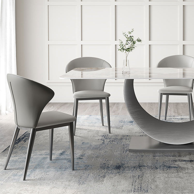 Modern Style Sintered Stone Rectangle Table Set 1/4/5/7 Pieces Dining Set Clearhalo 'Dining Room Sets' 'Dining Tables & Seating' 'dining_room_set' 'furn' 'furn_dining_room_set' 'Furniture' 'Kitchen & Dining Furniture' 5691945