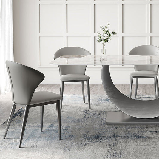 モダンなスタイルの焼結石長方形テーブルセット1/4/5/7ピースダイニングセット