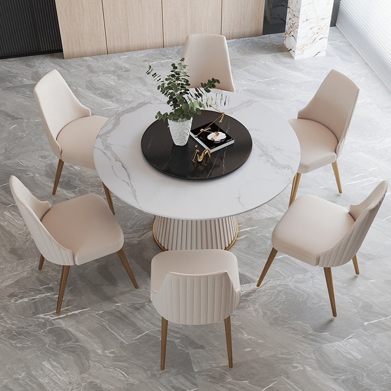 Muebles de comedor de piedra glam 1/2/3/5/7 piezas de comedor giratorio para el hogar