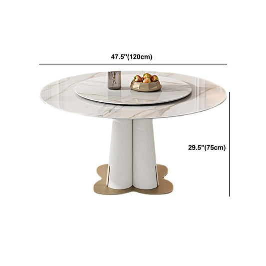 ノルディックグラムスタイルの焼結石の丸いテーブルセット1/3/5/6/7ピースダイニングセット