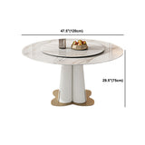 Nordic Glam Style Sintered Stone Round Table Set 1/3/5/6/7 Pieces Dining Set