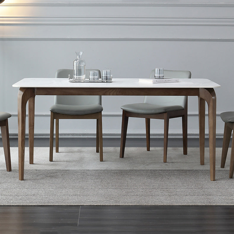 Contemporary Sintered Stone Rectangle Table Set 1/4/5 Pieces Dining Set Clearhalo 'Dining Room Sets' 'Dining Tables & Seating' 'dining_room_set' 'furn' 'furn_dining_room_set' 'Furniture' 'Kitchen & Dining Furniture' 5691994