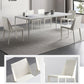 Ensemble de salle à manger moderne en pierre frittée, rectangulaire, 1/4/5/6/7 pièces, ensemble de Table de salle à manger en blanc