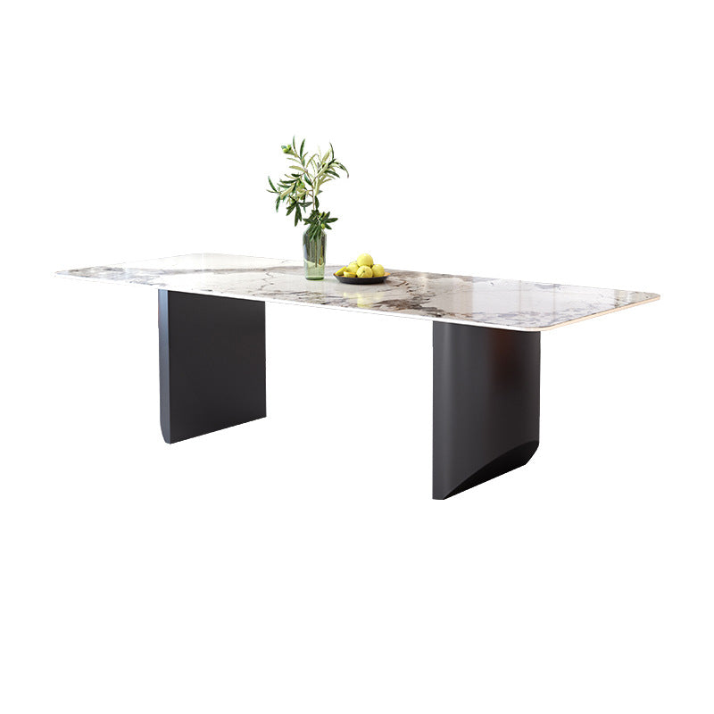 Set da tavolo moderno rettangolare in pietra sinterizzata Set da pranzo da 1/4/5/7 pezzi