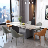 コンテンポラリー焼結の石の長方形テーブルセット1/4/5/7ピースダイニングセット