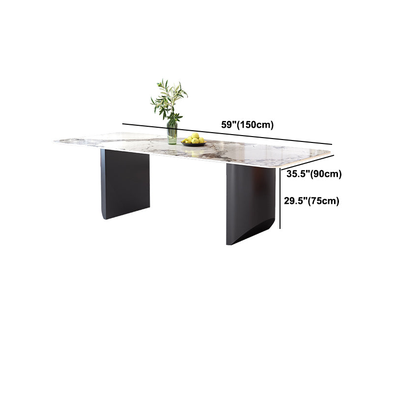 Set da tavolo moderno rettangolare in pietra sinterizzata Set da pranzo da 1/4/5/7 pezzi