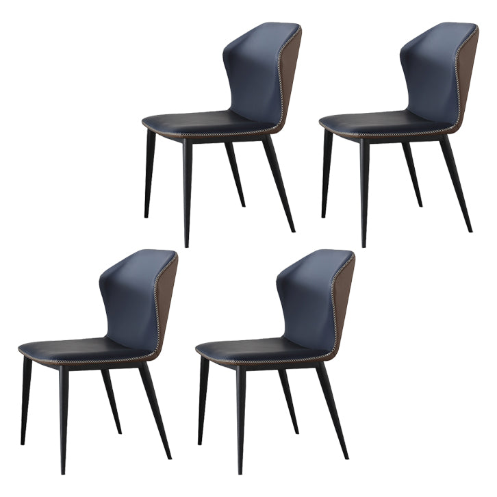 Contemporary Sintered Stone Round Table Set 1/4/7 Pieces Dining Set 4 Blue Chairs Clearhalo 'Dining Room Sets' 'Dining Tables & Seating' 'dining_room_set' 'furn' 'furn_dining_room_set' 'Furniture' 'Kitchen & Dining Furniture' 5692060