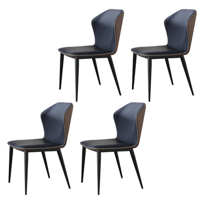 Contemporary Sintered Stone Round Table Set 1/4/7 Pieces Dining Set 4 Blue Chairs Clearhalo 'Dining Room Sets' 'Dining Tables & Seating' 'dining_room_set' 'furn' 'furn_dining_room_set' 'Furniture' 'Kitchen & Dining Furniture' 5692060