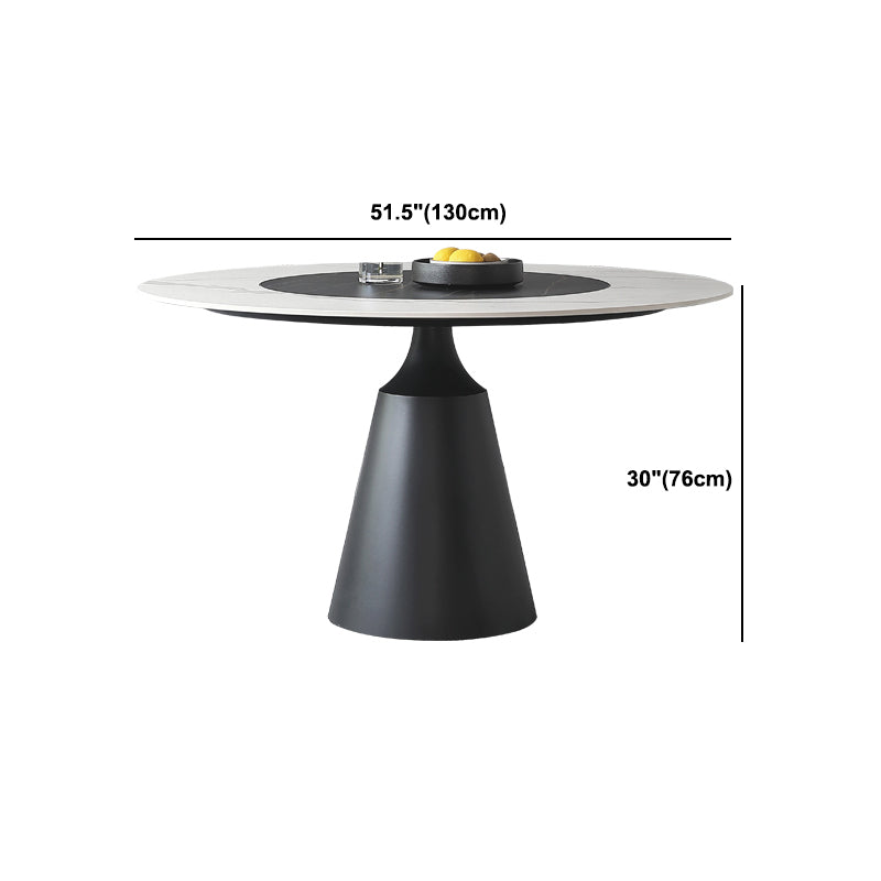 Contemporary Sintered Stone Round Table Set 1/4/7 Pieces Dining Set Clearhalo 'Dining Room Sets' 'Dining Tables & Seating' 'dining_room_set' 'furn' 'furn_dining_room_set' 'Furniture' 'Kitchen & Dining Furniture' 5692070