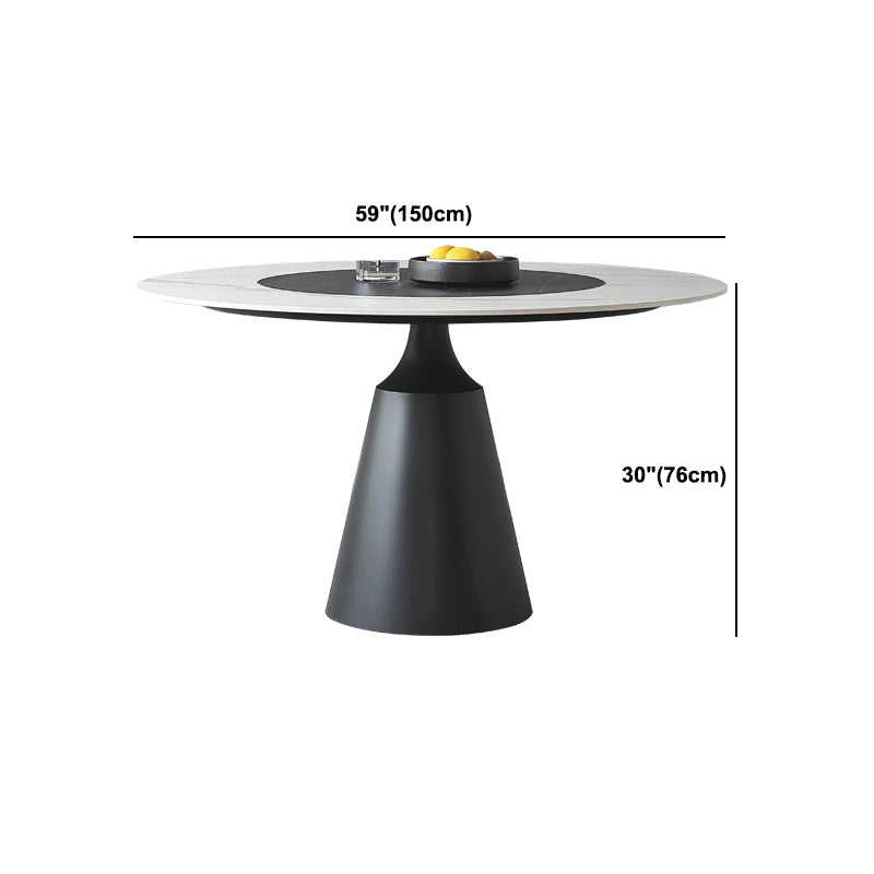 Contemporary Sintered Stone Round Table Set 1/4/7 Pieces Dining Set Clearhalo 'Dining Room Sets' 'Dining Tables & Seating' 'dining_room_set' 'furn' 'furn_dining_room_set' 'Furniture' 'Kitchen & Dining Furniture' 5692072