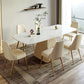 Ensemble de table rectangulaire en pierre frittée de style Glam nordique, ensemble de 1/4/5/7 pièces