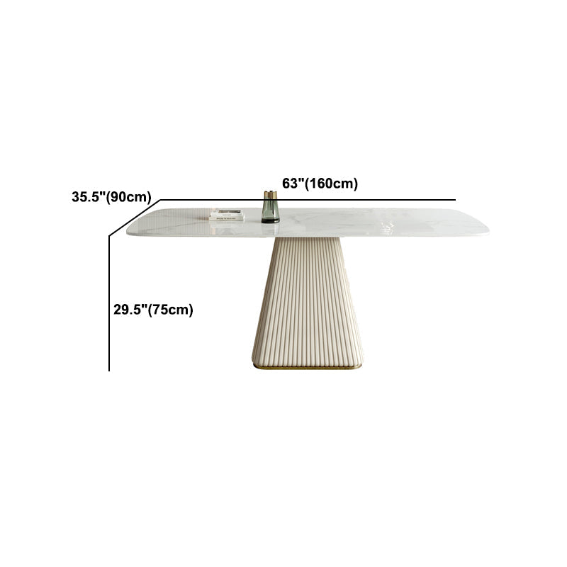 Ensemble de table rectangulaire en pierre frittée de style Glam nordique, ensemble de 1/4/5/7 pièces