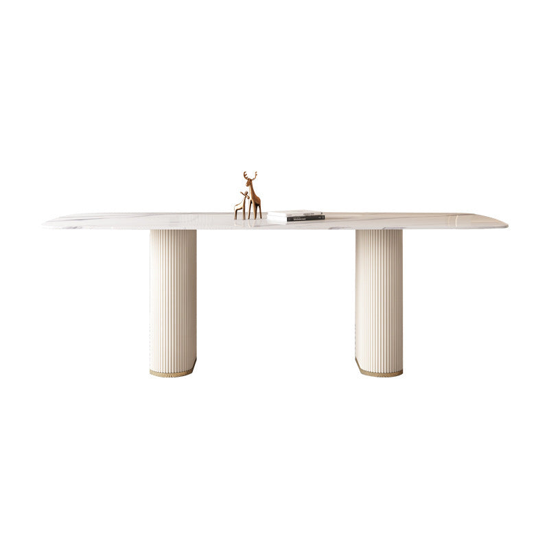 Nordic Style Sintered Stone Rectangle Table Set 1/4/5/7 Pieces Set Clearhalo 'Dining Room Sets' 'Dining Tables & Seating' 'dining_room_set' 'furn' 'furn_dining_room_set' 'Furniture' 'Kitchen & Dining Furniture' 5692112