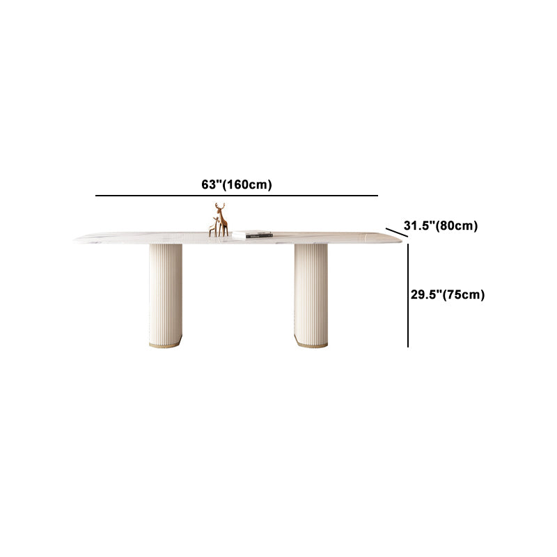 Nordic Style Sintered Stone Rectangle Table Set 1/4/5/7 Pieces Set Clearhalo 'Dining Room Sets' 'Dining Tables & Seating' 'dining_room_set' 'furn' 'furn_dining_room_set' 'Furniture' 'Kitchen & Dining Furniture' 5692118