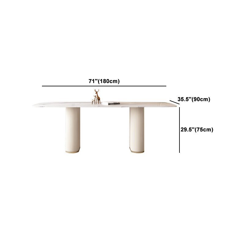 Nordic Style Sintered Stone Rectangle Table Set 1/4/5/7 Pieces Set Clearhalo 'Dining Room Sets' 'Dining Tables & Seating' 'dining_room_set' 'furn' 'furn_dining_room_set' 'Furniture' 'Kitchen & Dining Furniture' 5692119