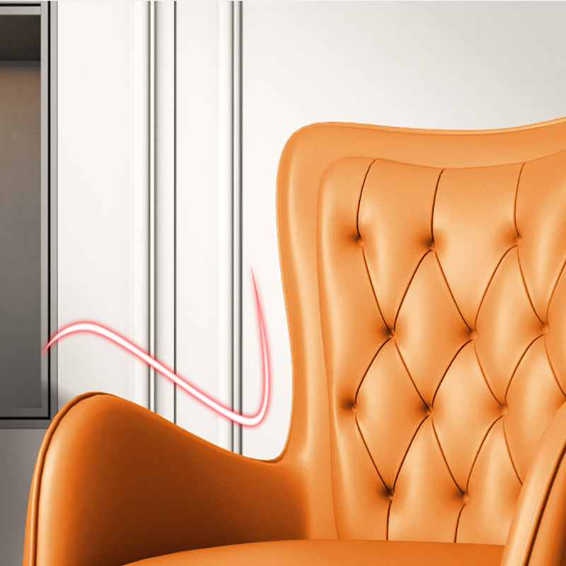 Fixed Arm Leather Office Chair High Back Upholstered Desk Chair with Steel Base Clearhalo 'furn' 'furn_office_chair' 'Furniture' 'Office Chairs' 'Office Furniture' 'office_chair' 5692164