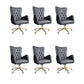 Fixed Arm Leather Office Chair High Back Upholstered Desk Chair with Steel Base Black 6 Piece Set Casters Included Clearhalo 'furn' 'furn_office_chair' 'Furniture' 'Office Chairs' 'Office Furniture' 'office_chair' 5692170