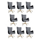 Fixed Arm Leather Office Chair High Back Upholstered Desk Chair with Steel Base Black 8 Piece Set Casters Included Clearhalo 'furn' 'furn_office_chair' 'Furniture' 'Office Chairs' 'Office Furniture' 'office_chair' 5692172