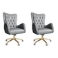Fixed Arm Leather Office Chair High Back Upholstered Desk Chair with Steel Base Dark Gray 2 Piece Set Casters Included Clearhalo 'furn' 'furn_office_chair' 'Furniture' 'Office Chairs' 'Office Furniture' 'office_chair' 5692174