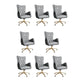 Fixed Arm Leather Office Chair High Back Upholstered Desk Chair with Steel Base Dark Gray 8 Piece Set Casters Included Clearhalo 'furn' 'furn_office_chair' 'Furniture' 'Office Chairs' 'Office Furniture' 'office_chair' 5692177