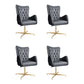 Fixed Arm Leather Office Chair High Back Upholstered Desk Chair with Steel Base Black 4 Piece Set Casters Not Included Clearhalo 'furn' 'furn_office_chair' 'Furniture' 'Office Chairs' 'Office Furniture' 'office_chair' 5692180