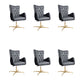 Fixed Arm Leather Office Chair High Back Upholstered Desk Chair with Steel Base Black 6 Piece Set Casters Not Included Clearhalo 'furn' 'furn_office_chair' 'Furniture' 'Office Chairs' 'Office Furniture' 'office_chair' 5692181