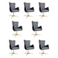 Fixed Arm Leather Office Chair High Back Upholstered Desk Chair with Steel Base Black 8 Piece Set Casters Not Included Clearhalo 'furn' 'furn_office_chair' 'Furniture' 'Office Chairs' 'Office Furniture' 'office_chair' 5692182