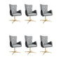 Fixed Arm Leather Office Chair High Back Upholstered Desk Chair with Steel Base Dark Gray 6 Piece Set Casters Not Included Clearhalo 'furn' 'furn_office_chair' 'Furniture' 'Office Chairs' 'Office Furniture' 'office_chair' 5692186