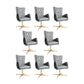 Fixed Arm Leather Office Chair High Back Upholstered Desk Chair with Steel Base Dark Gray 8 Piece Set Casters Not Included Clearhalo 'furn' 'furn_office_chair' 'Furniture' 'Office Chairs' 'Office Furniture' 'office_chair' 5692187