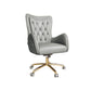 Fixed Arm Leather Office Chair High Back Upholstered Desk Chair with Steel Base Grey 1 Piece Casters Included Clearhalo 'furn' 'furn_office_chair' 'Furniture' 'Office Chairs' 'Office Furniture' 'office_chair' 5692197