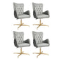 Fixed Arm Leather Office Chair High Back Upholstered Desk Chair with Steel Base Grey 4 Piece Set Casters Not Included Clearhalo 'furn' 'furn_office_chair' 'Furniture' 'Office Chairs' 'Office Furniture' 'office_chair' 5692210