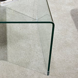 Glass Night Table, Contemporary Black/Clear Nightstand Or End Table