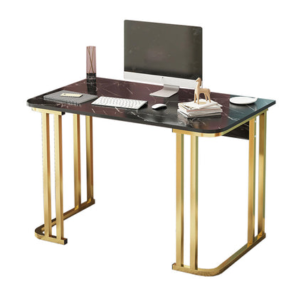 28.3 Inch Height Writing Desk Rectangular Glam Wooden Office Desk 31"L x 16"W x 28"H Black Clearhalo 'furn' 'furn_office_desk' 'Furniture' 'Office Desks' 'Office Furniture' 'office_desk' 5692304