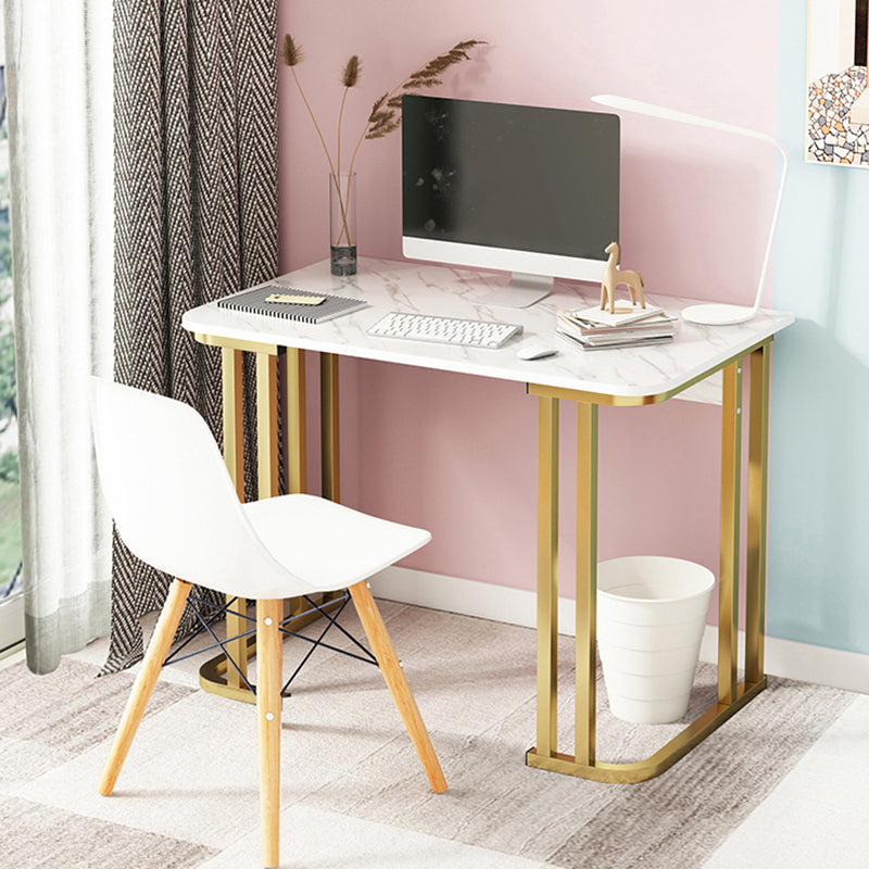 28.3 Inch Height Writing Desk Rectangular Glam Wooden Office Desk Clearhalo 'furn' 'furn_office_desk' 'Furniture' 'Office Desks' 'Office Furniture' 'office_desk' 5692310