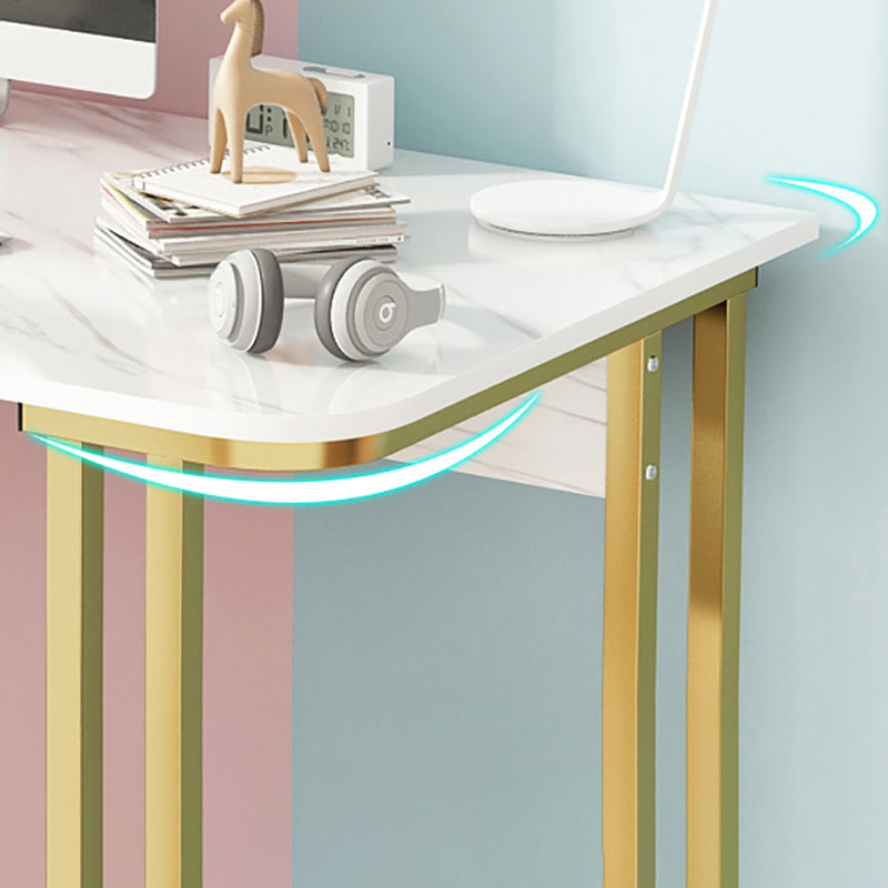 28.3 Inch Height Writing Desk Rectangular Glam Wooden Office Desk Clearhalo 'furn' 'furn_office_desk' 'Furniture' 'Office Desks' 'Office Furniture' 'office_desk' 5692316