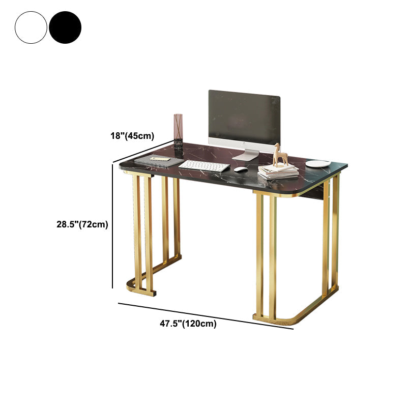 28.3 Inch Height Writing Desk Rectangular Glam Wooden Office Desk Clearhalo 'furn' 'furn_office_desk' 'Furniture' 'Office Desks' 'Office Furniture' 'office_desk' 5692321