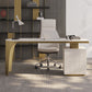 Glam Office Desk Peninsula Schreibtisch mit Chrommetallbasis