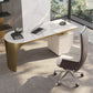 Glam Office Desk Peninsula Schreibtisch mit Chrommetallbasis